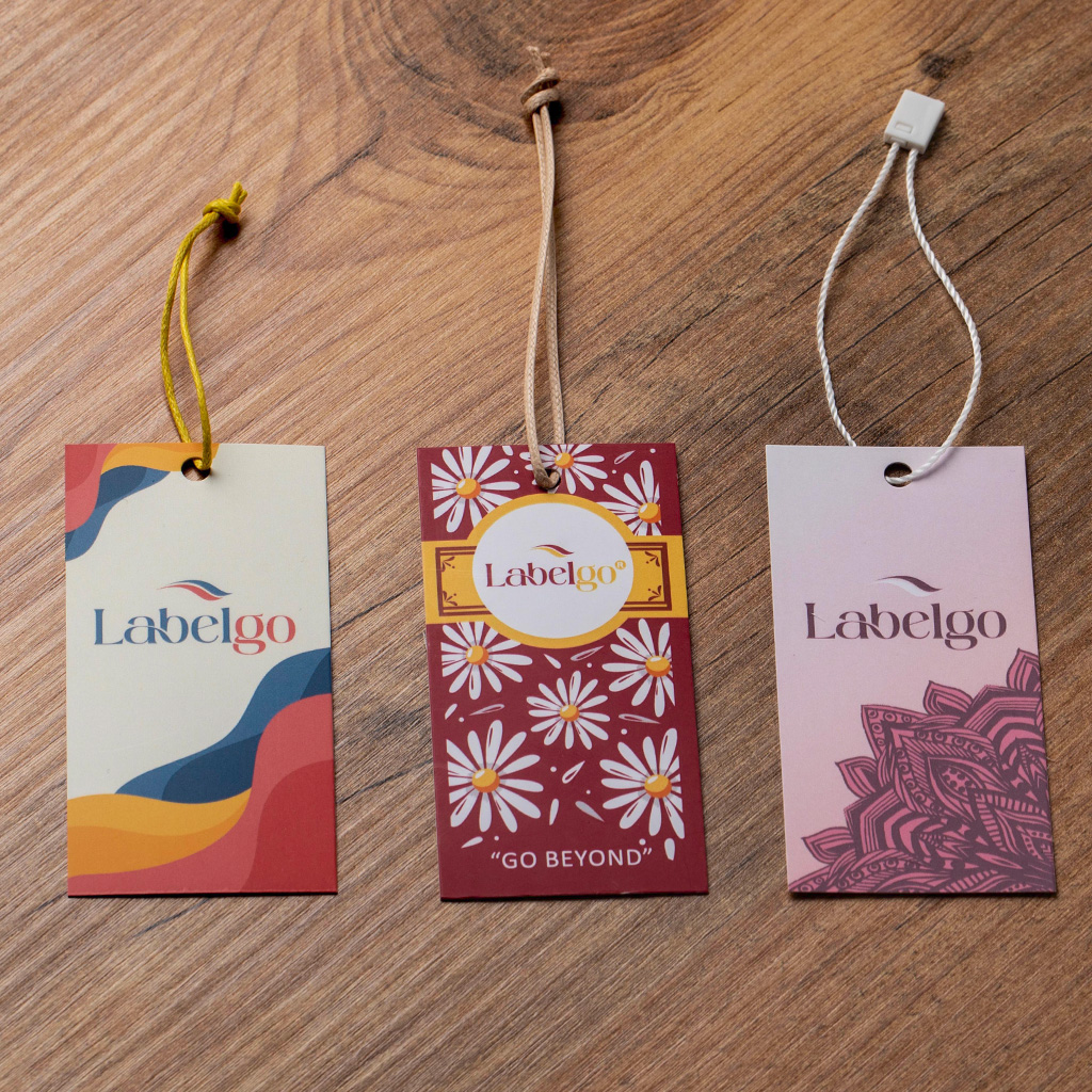 Colorful printed hang tags