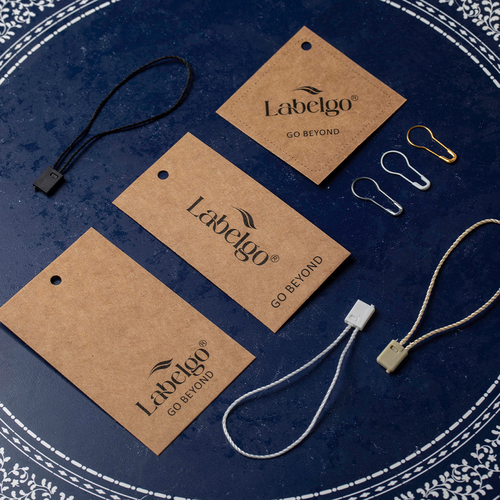 Kraft hang tags with string and pins