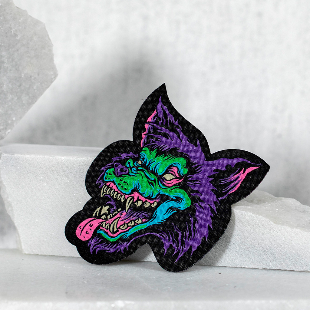 Wolf character embroidered patch