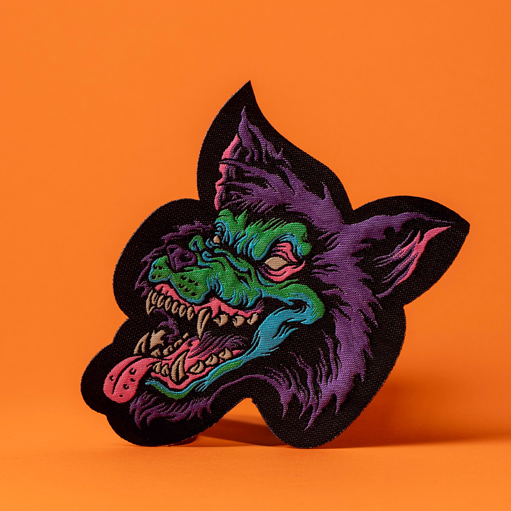 Wolf character embroidered patch