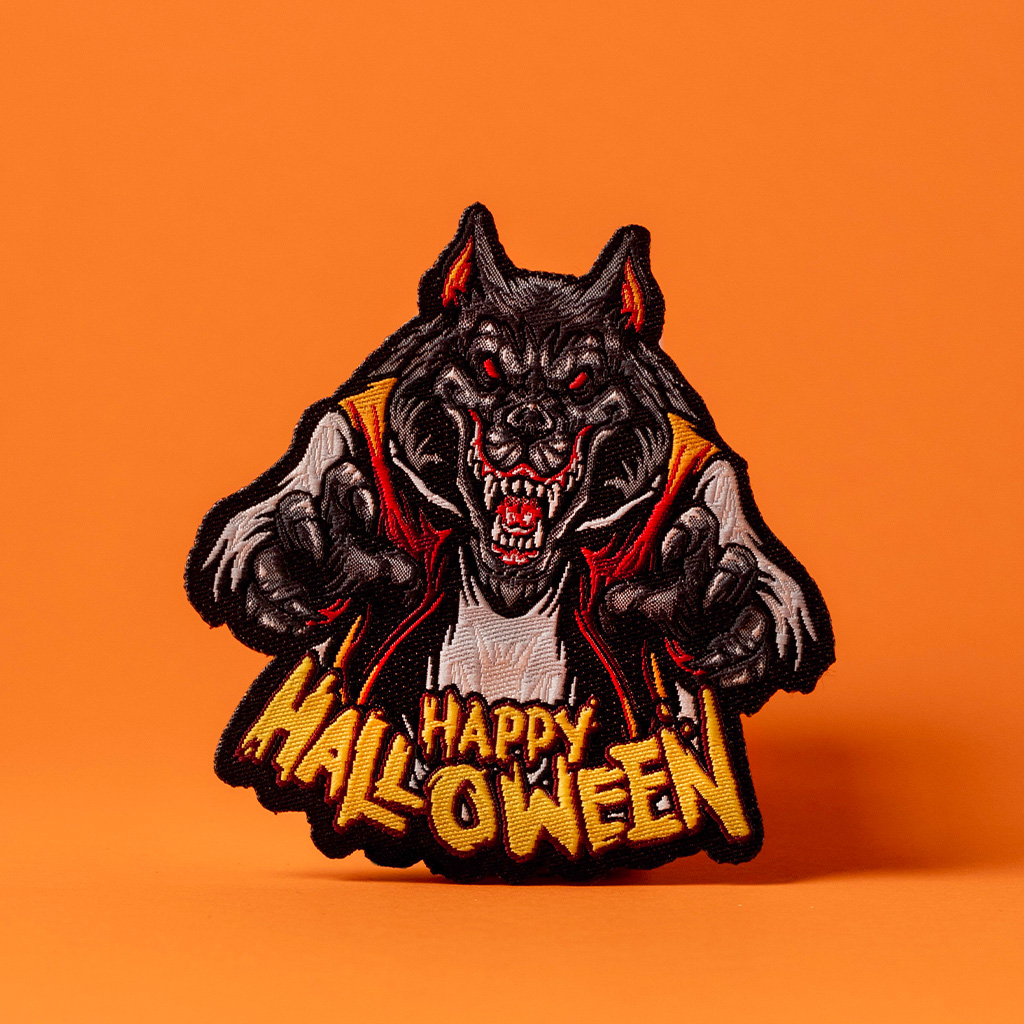 Halloween wolf embroidered patch