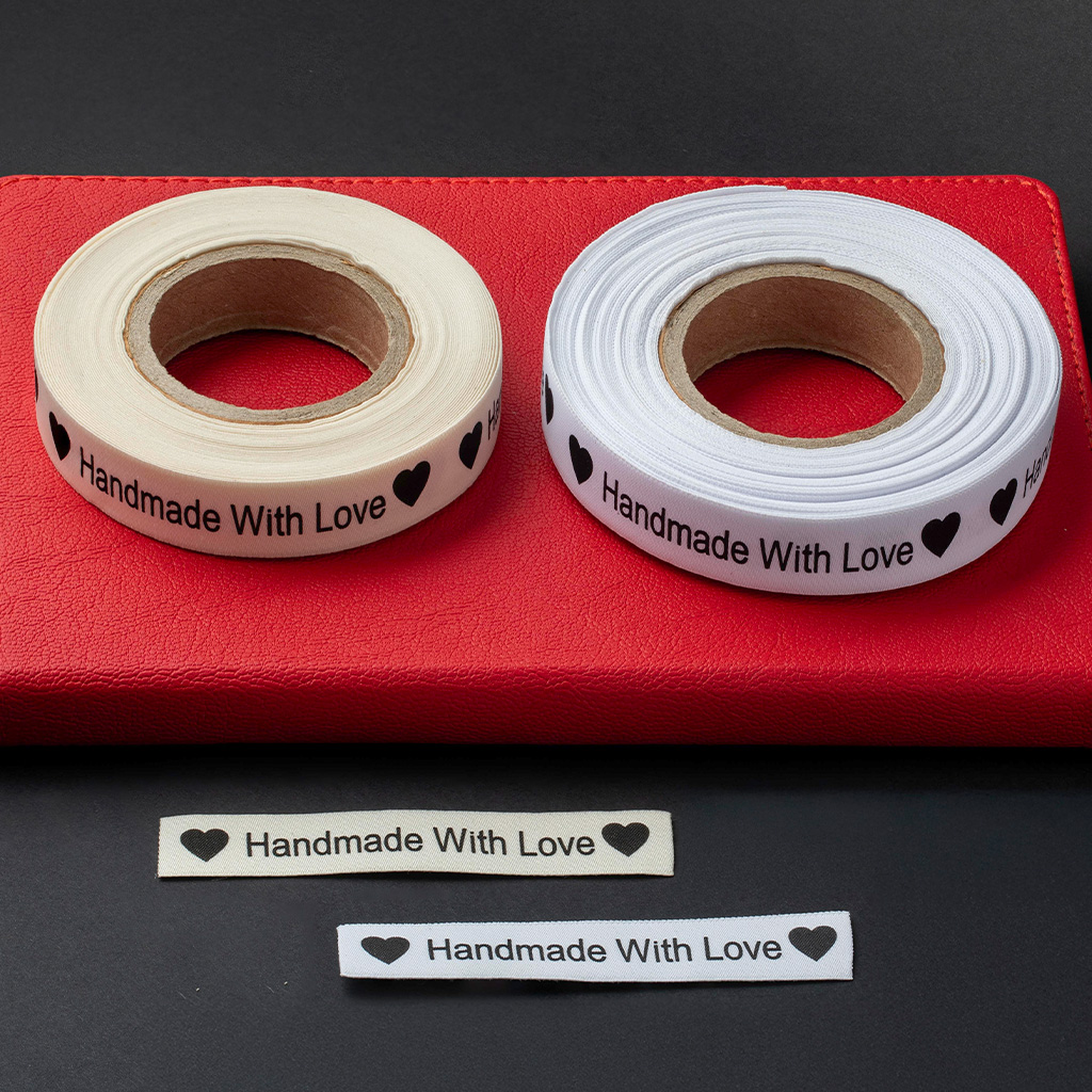 Handmade text printed labels
