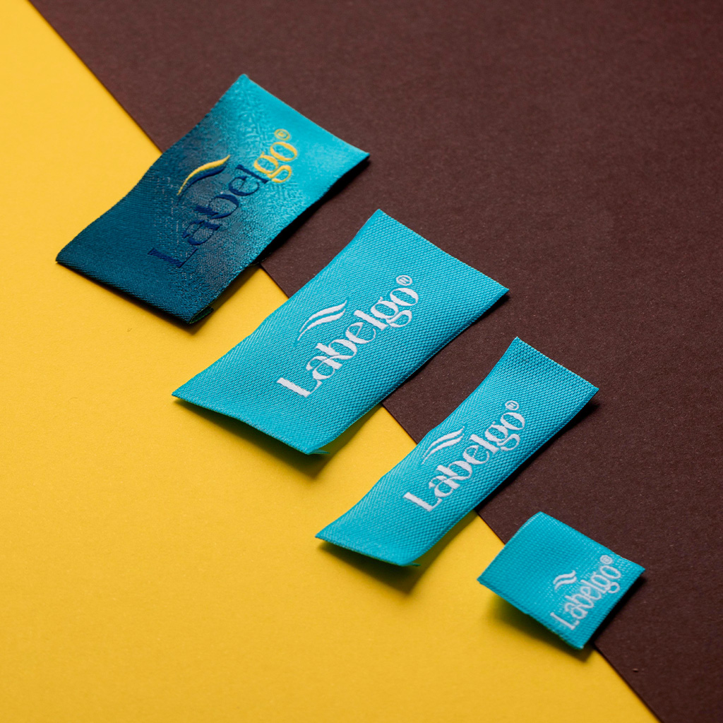 Turquoise Satin Woven Labels